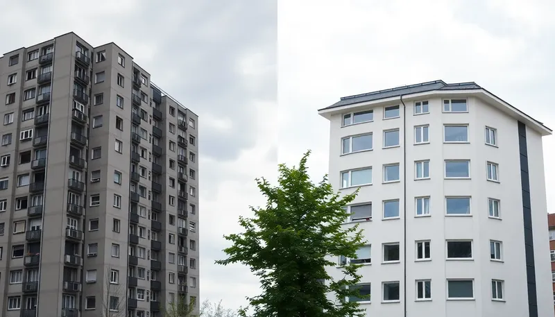 Dve bytovky vedľa seba - stará a nová