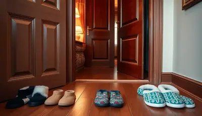 Papuče zoradené pri vchodových dverách