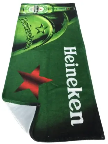 Reklamná osuška s celoplošnou potlačou pre Heineken